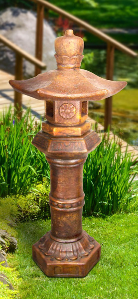 Stupa Japanese Garden Lantern Cast Stone Large Buddhist Tower